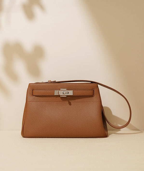 Genuine Leather Small Bag – Prata