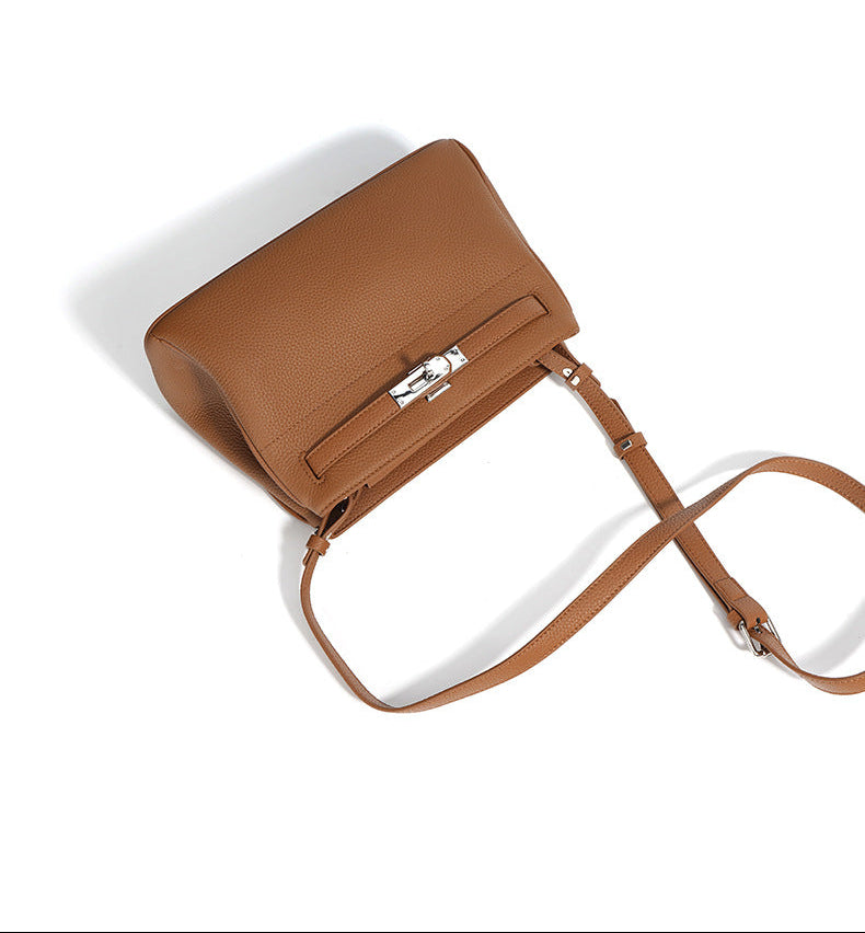 Genuine Leather Small Bag – Prata