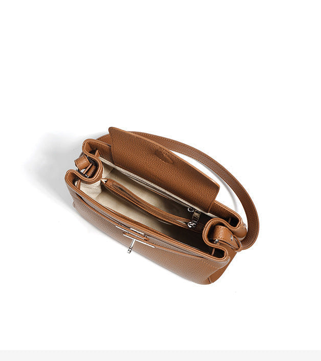 Genuine Leather Small Bag – Prata