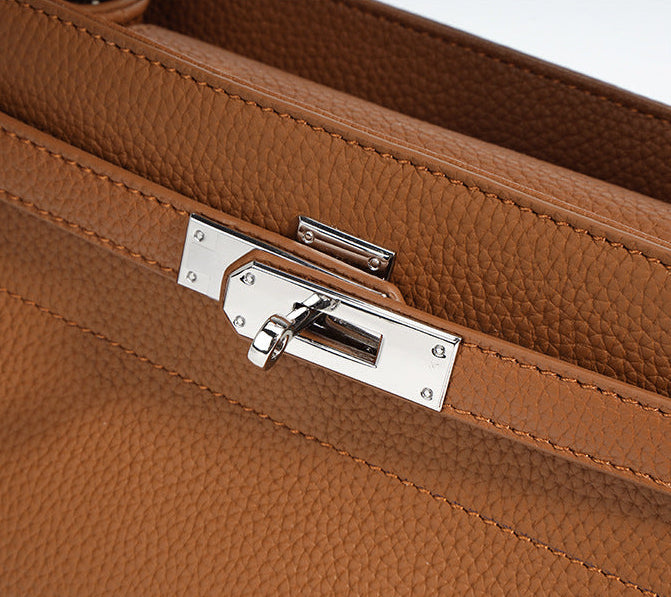 Genuine Leather Small Bag – Prata