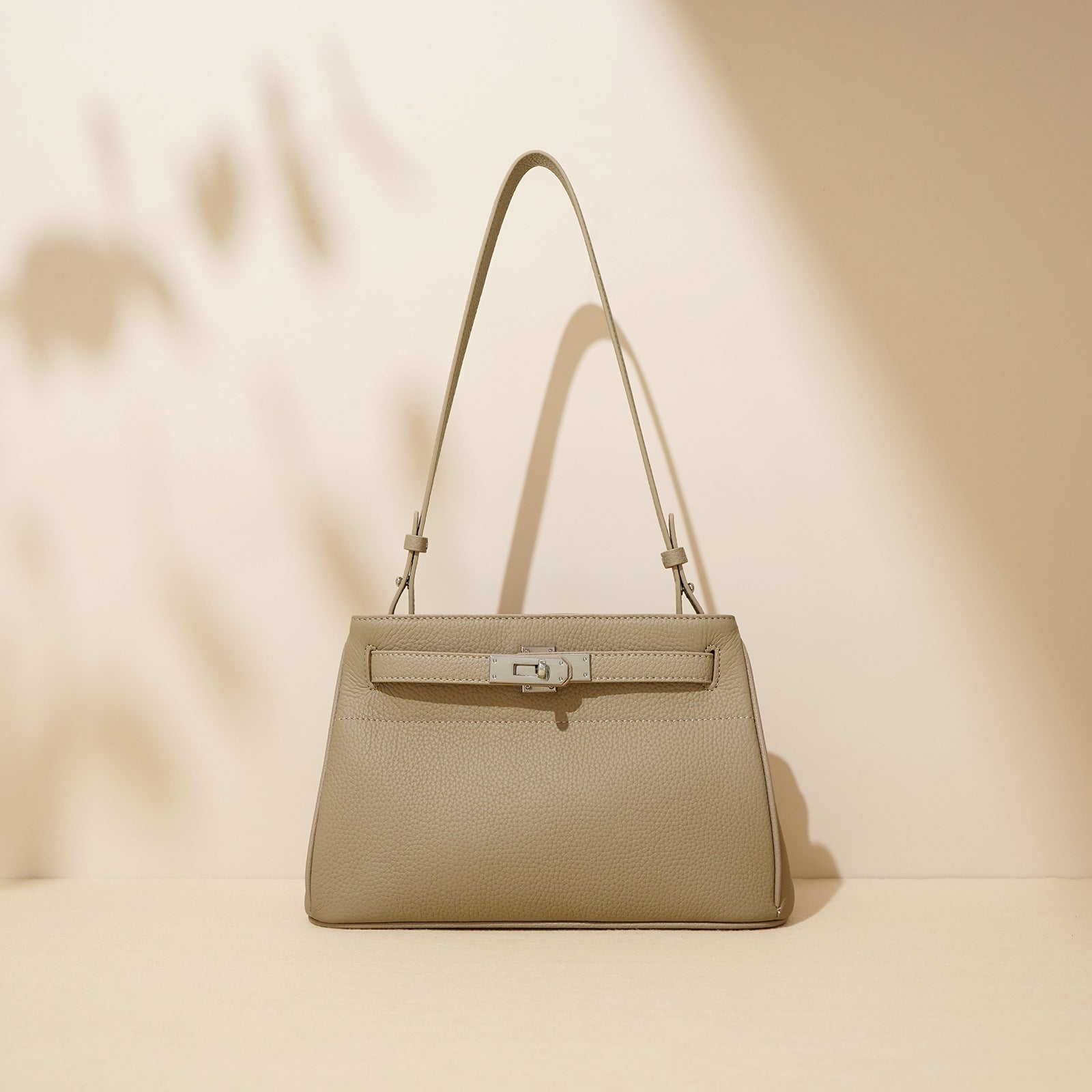 Genuine Leather Small Bag – Prata