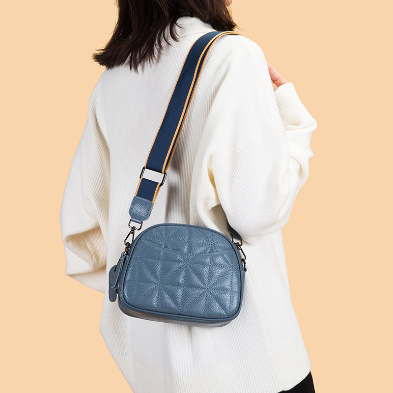 Genuine Leather Crossbody Bag – Raven