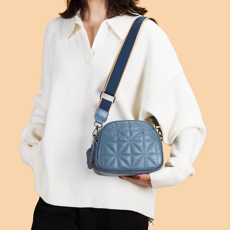 Genuine Leather Crossbody Bag – Raven