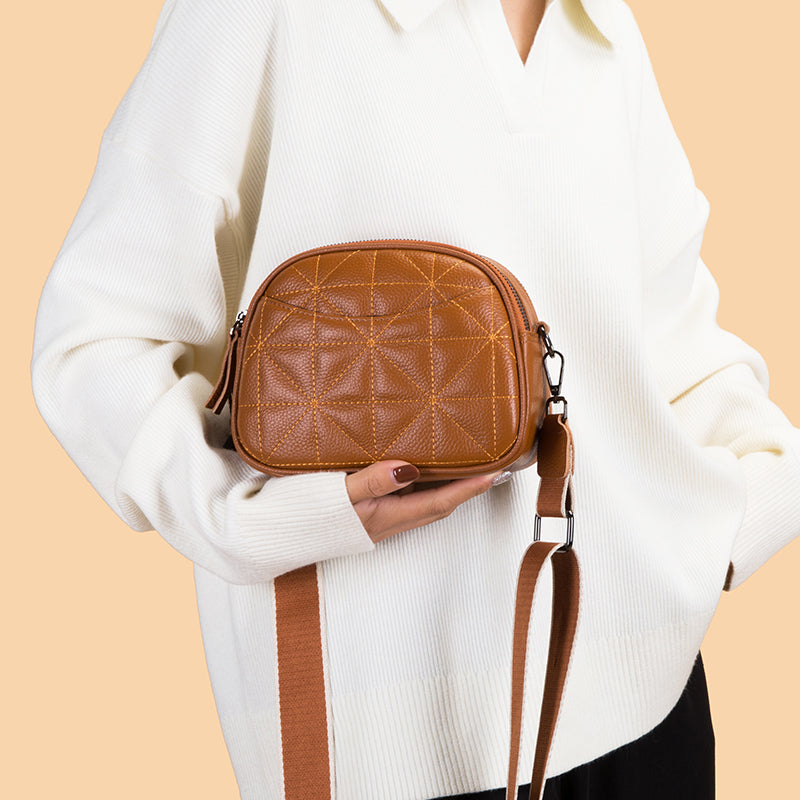 Genuine Leather Crossbody Bag – Raven