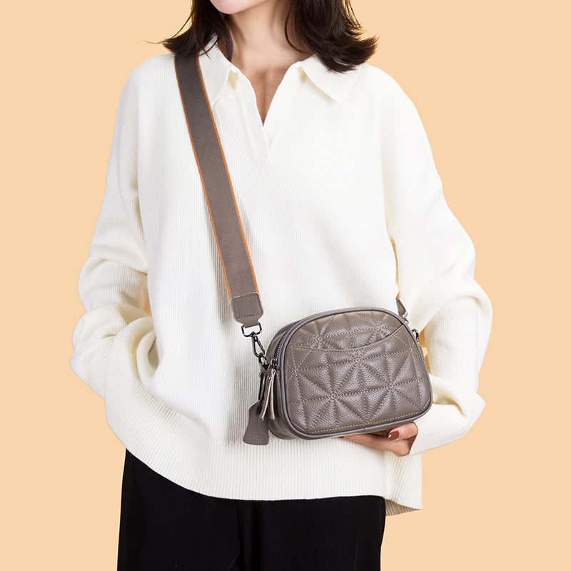 Genuine Leather Crossbody Bag – Raven