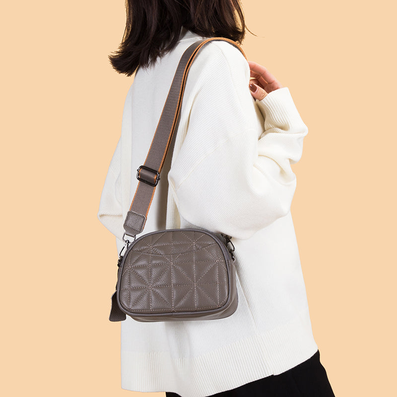 Genuine Leather Crossbody Bag – Raven