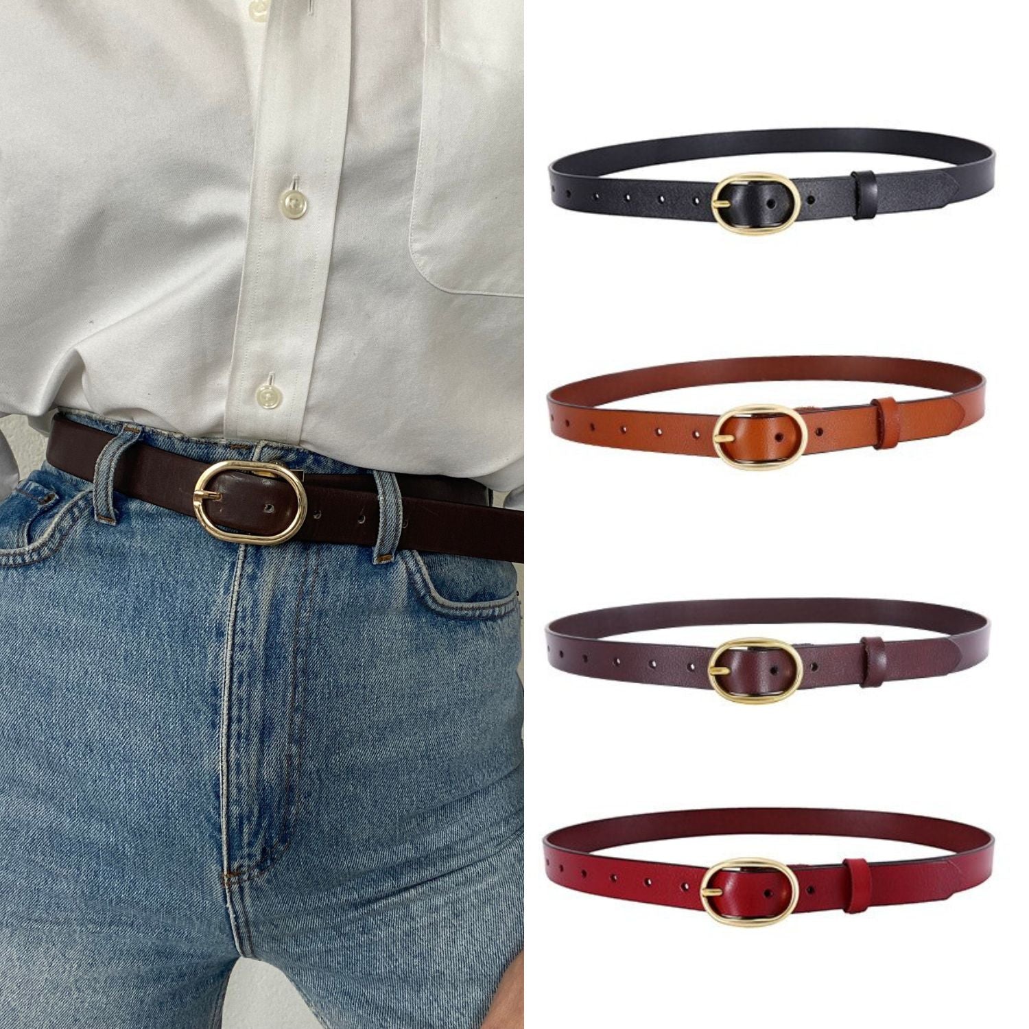 Genuine Leather Belt – Scarlet