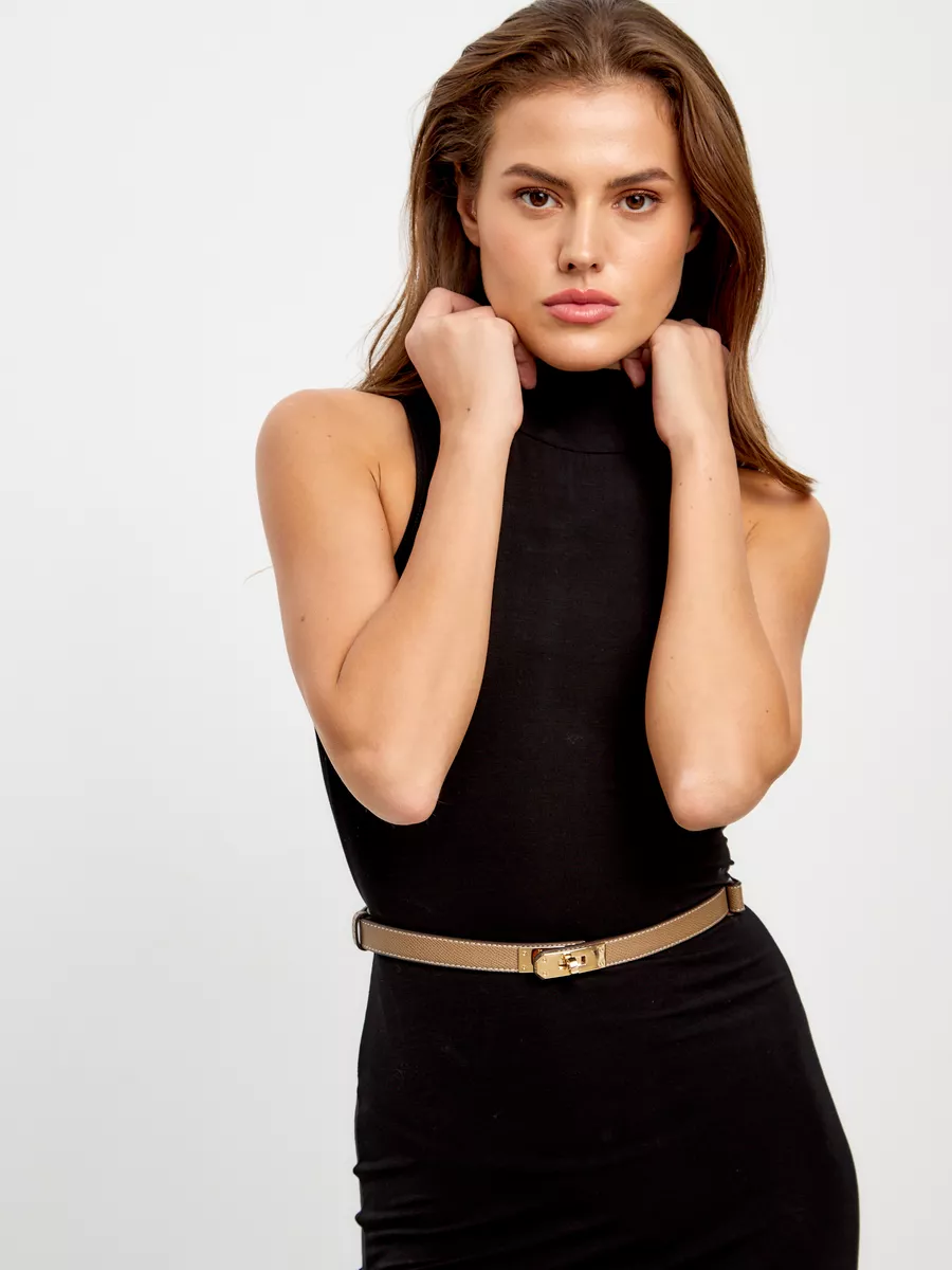 Genuine Leather Belt– Dourada