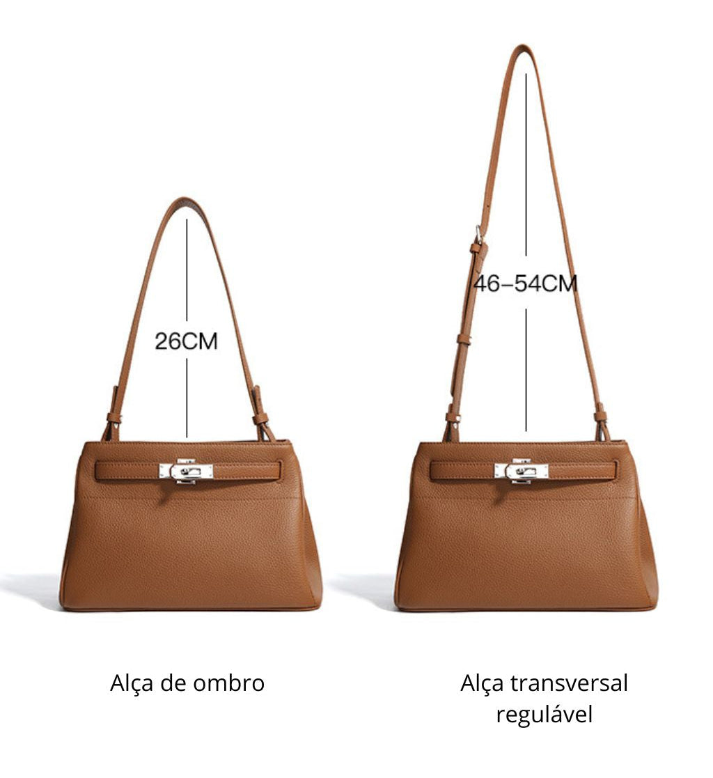 Genuine Leather Small Bag – Prata