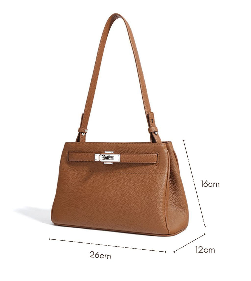 Genuine Leather Small Bag – Prata