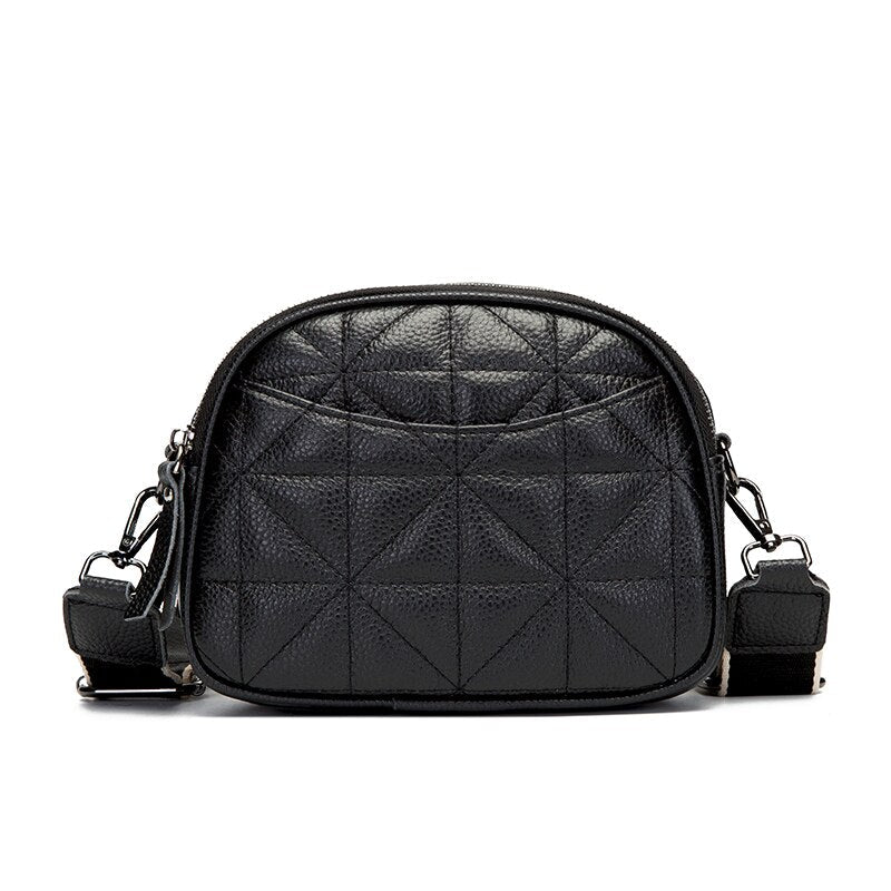 Genuine Leather Crossbody Bag – Raven