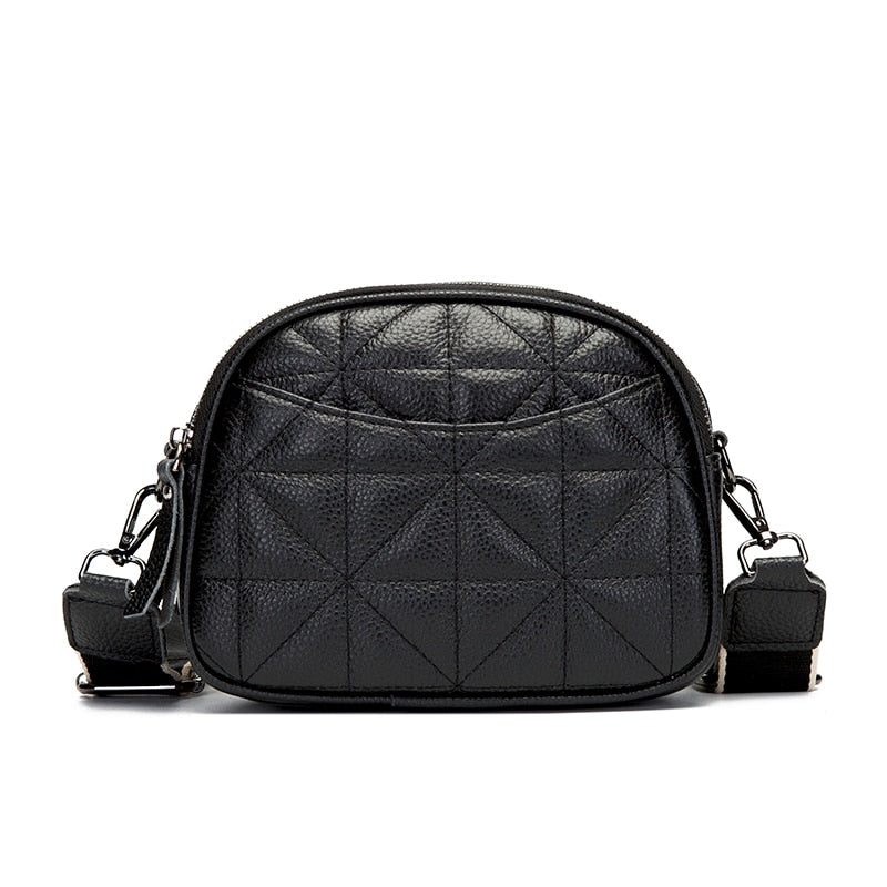 Genuine Leather Crossbody Bag – Raven